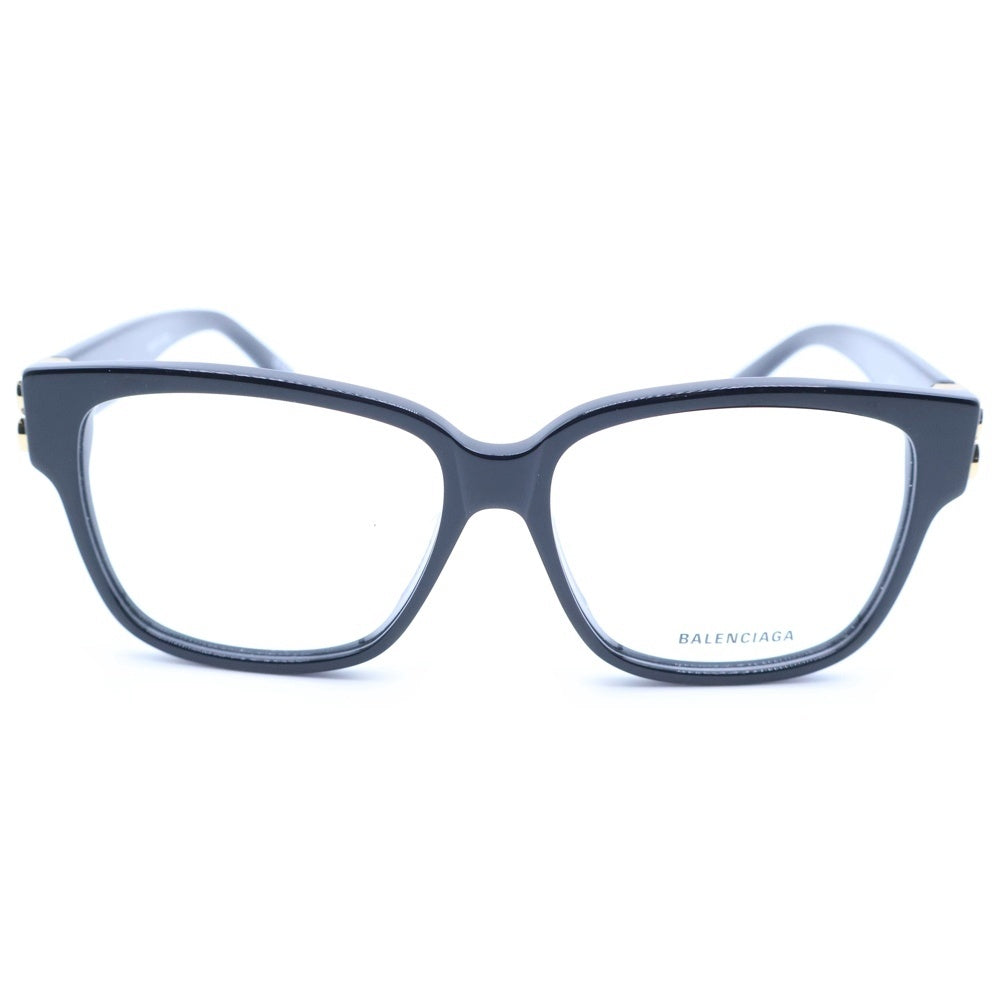 BALENCIAGA(バレンシアガ) スクエア テンプルロゴ 眼鏡 アイウェア ブラック BB0104O