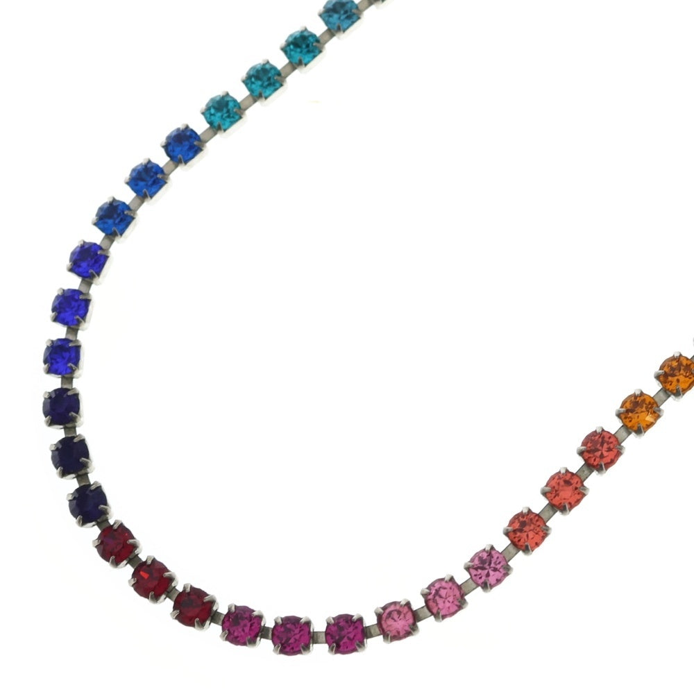 Christian Dior(クリスチャンディオール) カラーストーン ネックレス レインボー ラインストーン シルバー マルチカラー レディース