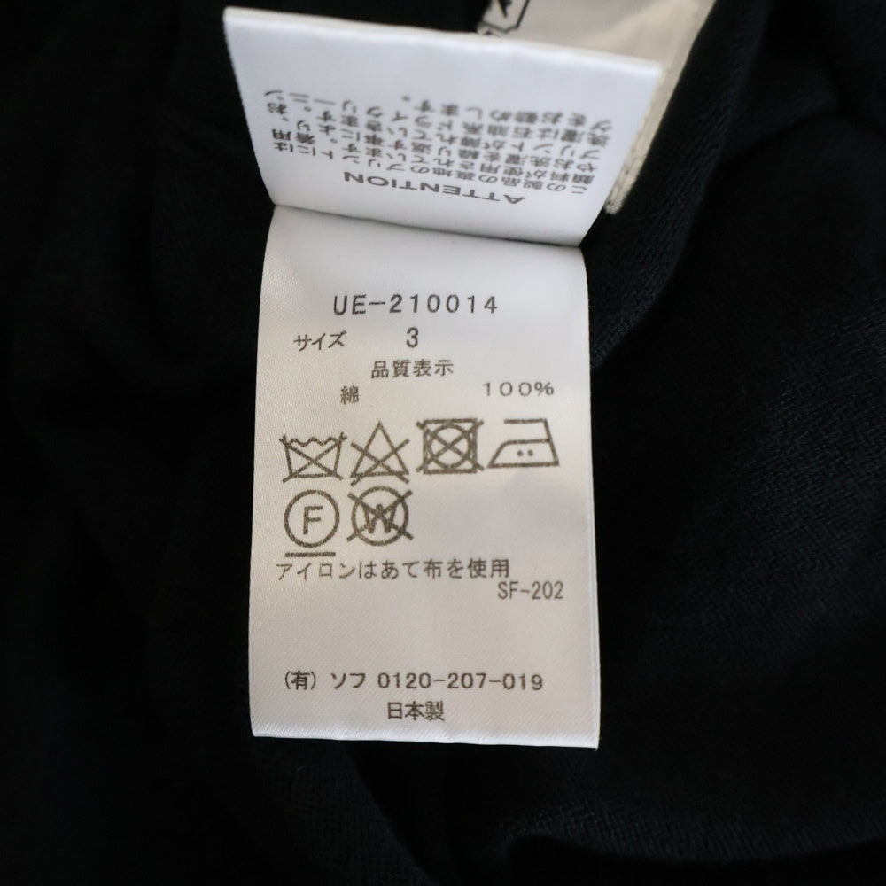 UNIFORM EXPERIMENT(ユニフォームエクスペリメント) 21SS ASGER JORN MEMOIRES CREWNECK KNIT クルーネック 長袖ニット セーター ブラック UE-210014