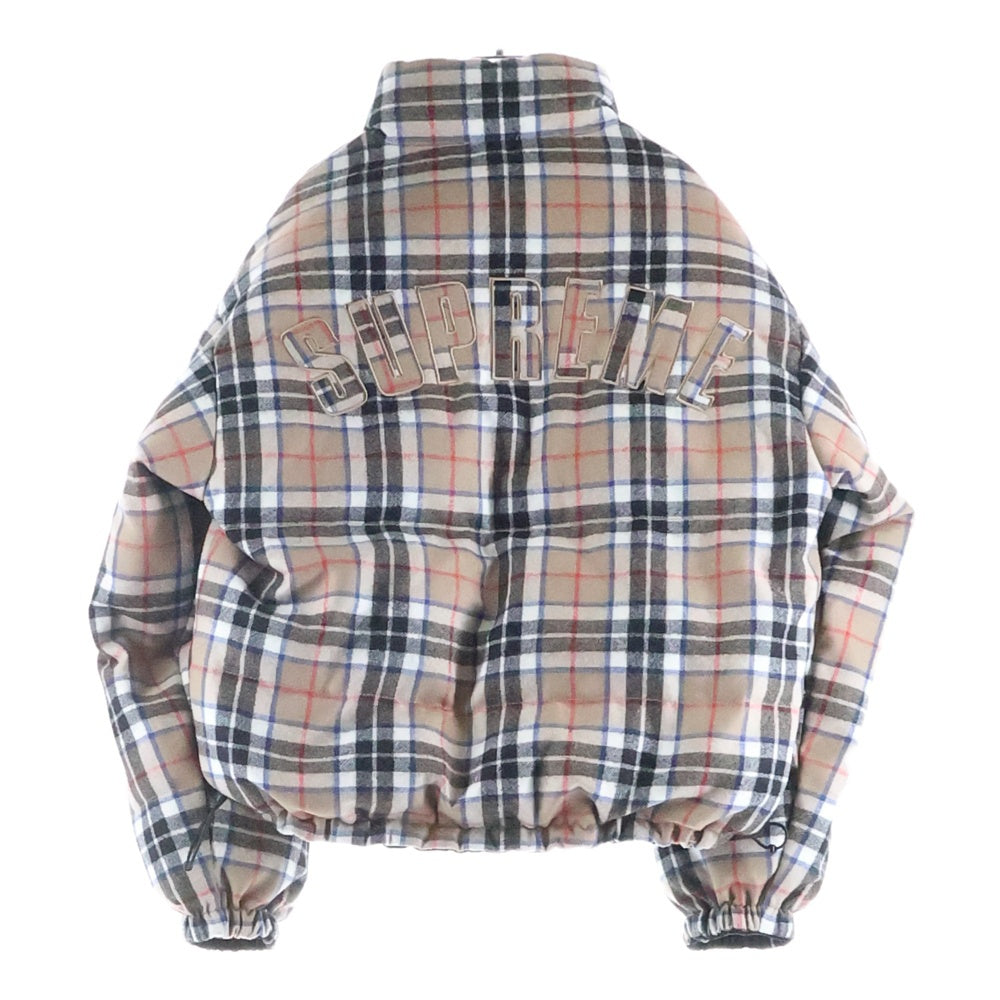 SUPREME(シュプリーム) Reversible Puffer Jacket チェック リバーシブル パファー ジャケット ベージュ