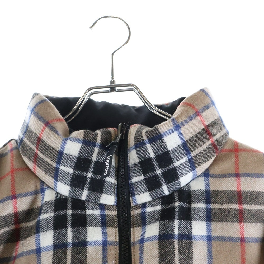 SUPREME(シュプリーム) Reversible Puffer Jacket チェック リバーシブル パファー ジャケット ベージュ