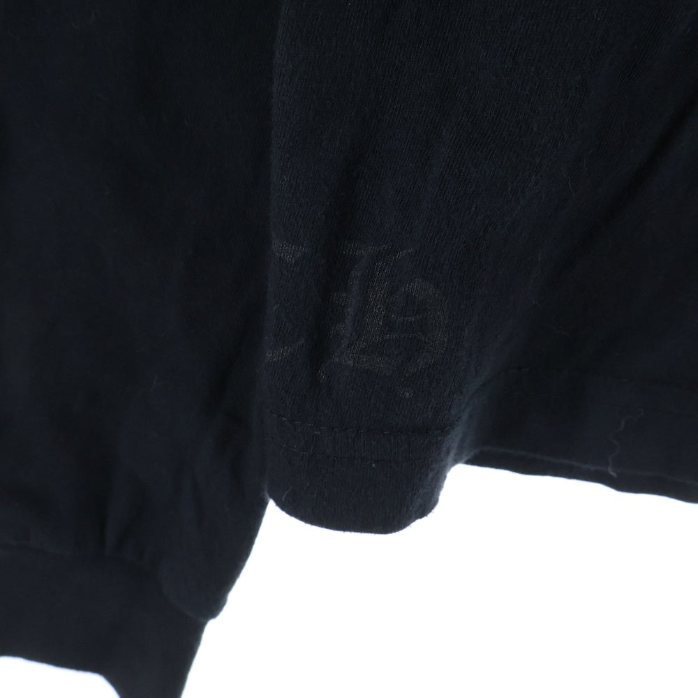 CHROME HEARTS(クロムハーツ) CH LS NECK LOGO ネックロゴプリント 袖ロゴ 長袖Tシャツ ロングスリーブカットソー ブラック レディース