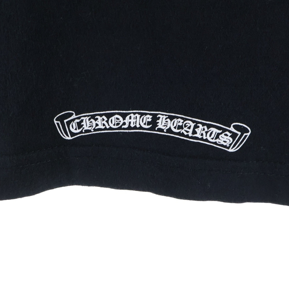 CHROME HEARTS(クロムハーツ) CH LS NECK LOGO ネックロゴプリント 袖ロゴ 長袖Tシャツ ロングスリーブカットソー ブラック レディース