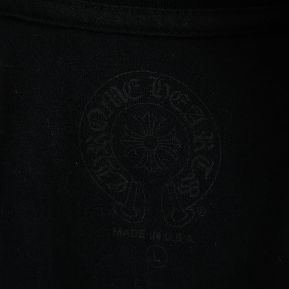 CHROME HEARTS(クロムハーツ) CH LS NECK LOGO ネックロゴプリント 袖ロゴ 長袖Tシャツ ロングスリーブカットソー ブラック レディース