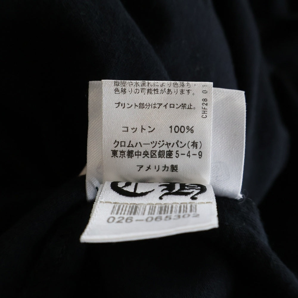 CHROME HEARTS(クロムハーツ) CH LS NECK LOGO ネックロゴプリント 袖ロゴ 長袖Tシャツ ロングスリーブカットソー ブラック レディース