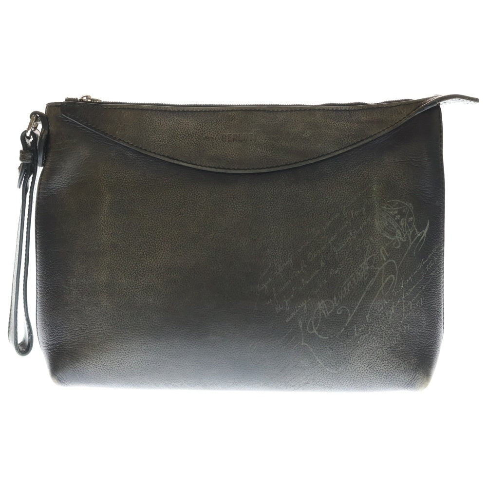 Berluti(ベルルッティ) レイトアワー スクリット カリグラフィ ポーチ クラッチバッグ ブラウン