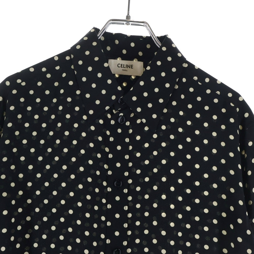 CELINE(セリーヌ) 20SS 2C028966H クラシックシルクドット長袖シャツ ブラック