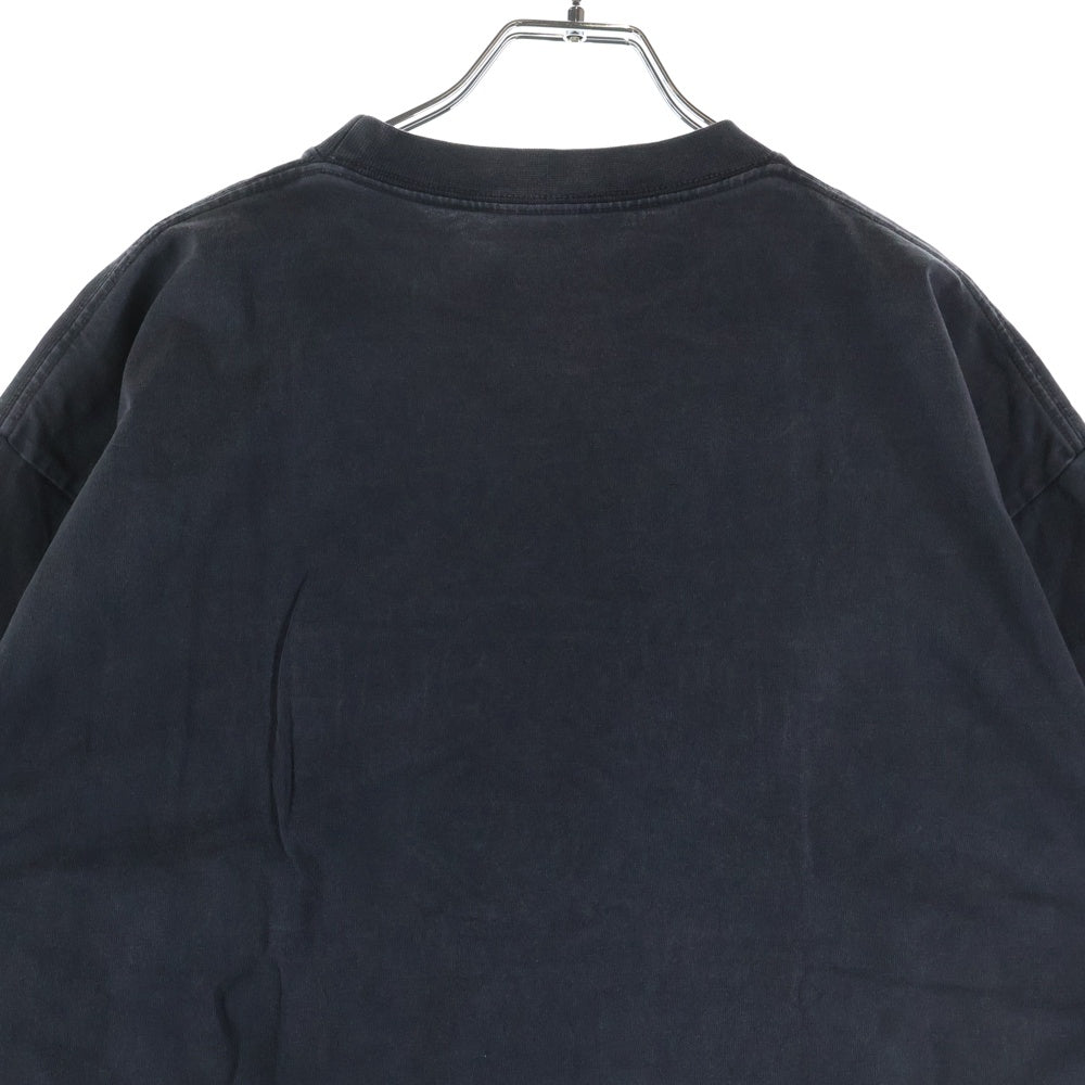 BALENCIAGA(バレンシアガ) Authentic Jersey Apparel フロント刺繍デザイン クルーネック半袖Tシャツ ショートスリーブカットソー ブラック JT91 641675