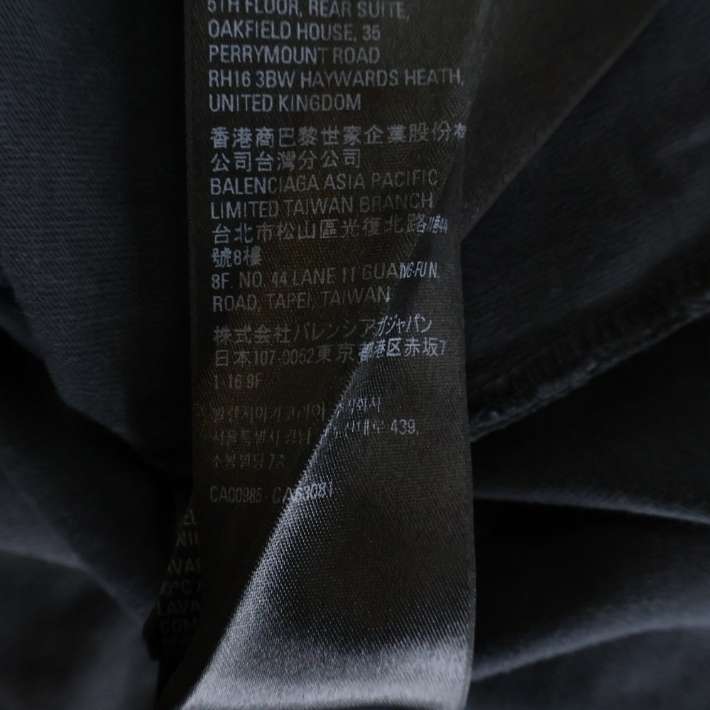 BALENCIAGA(バレンシアガ) Authentic Jersey Apparel フロント刺繍デザイン クルーネック半袖Tシャツ ショートスリーブカットソー ブラック JT91 641675