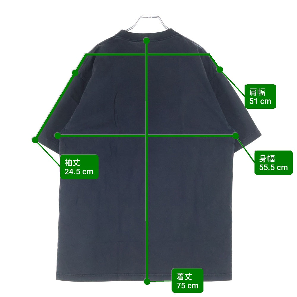 BALENCIAGA(バレンシアガ) Authentic Jersey Apparel フロント刺繍デザイン クルーネック半袖Tシャツ ショートスリーブカットソー ブラック JT91 641675