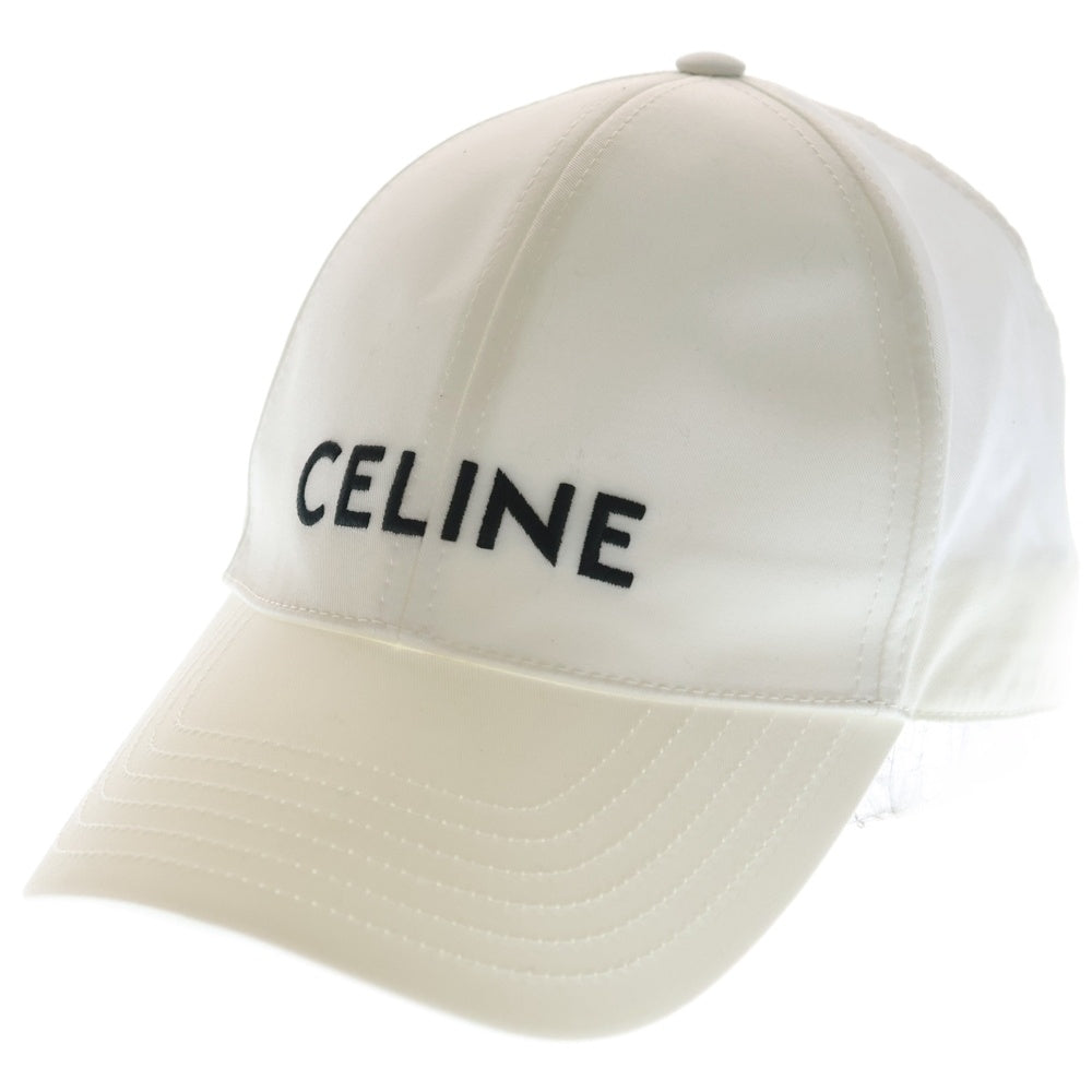 CELINE(セリーヌ) ロゴ エンブロイダリー コットン ベースボールキャップ 帽子 ホワイト 2AUS9969P