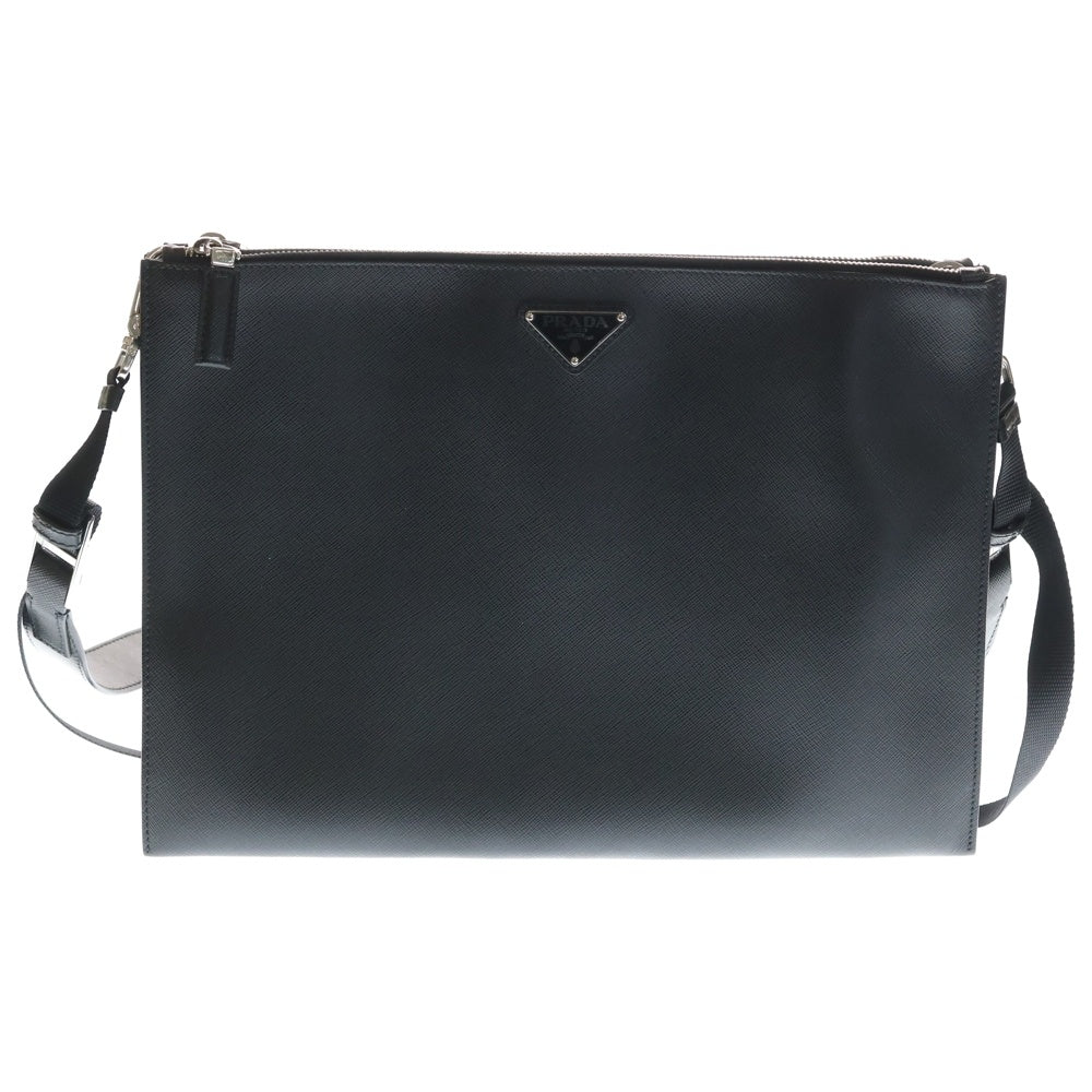 PRADA(プラダ) サフィアーノレザー 2way ショルダーバッグ クラッチバッグ ブラック 2VH065