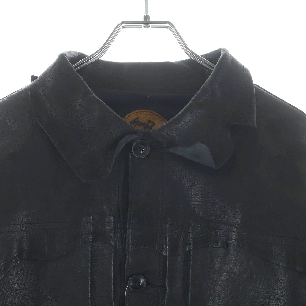 GOOD KARMA DEVELOPMENT(グッドカルマ ディベロップメント) LEATHER BLOUSE DAVE ダイブ エゾジカレザージャケット ブラウス ブラック