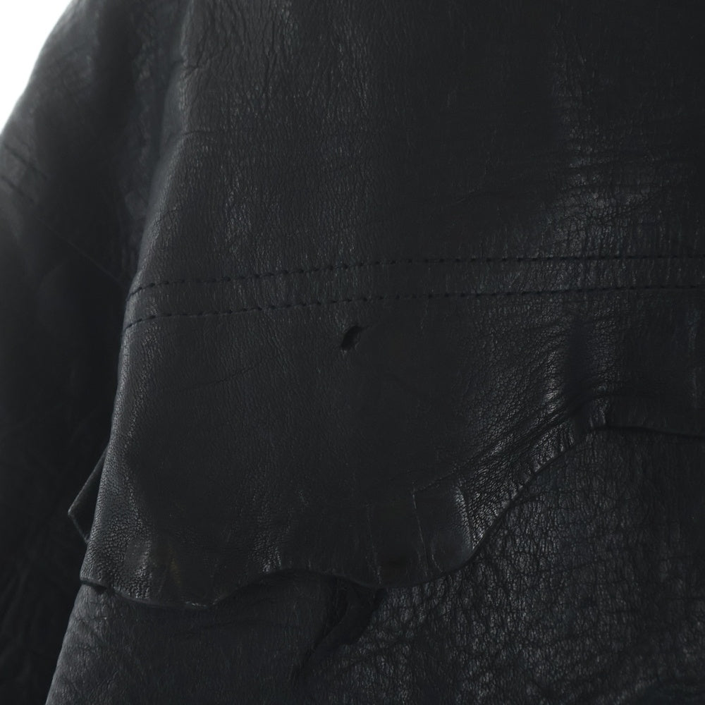 GOOD KARMA DEVELOPMENT(グッドカルマ ディベロップメント) LEATHER BLOUSE DAVE ダイブ エゾジカレザージャケット ブラウス ブラック