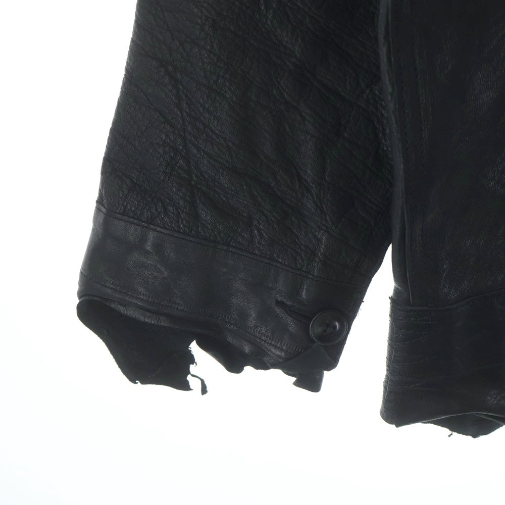 GOOD KARMA DEVELOPMENT(グッドカルマ ディベロップメント) LEATHER BLOUSE DAVE ダイブ エゾジカレザージャケット ブラウス ブラック