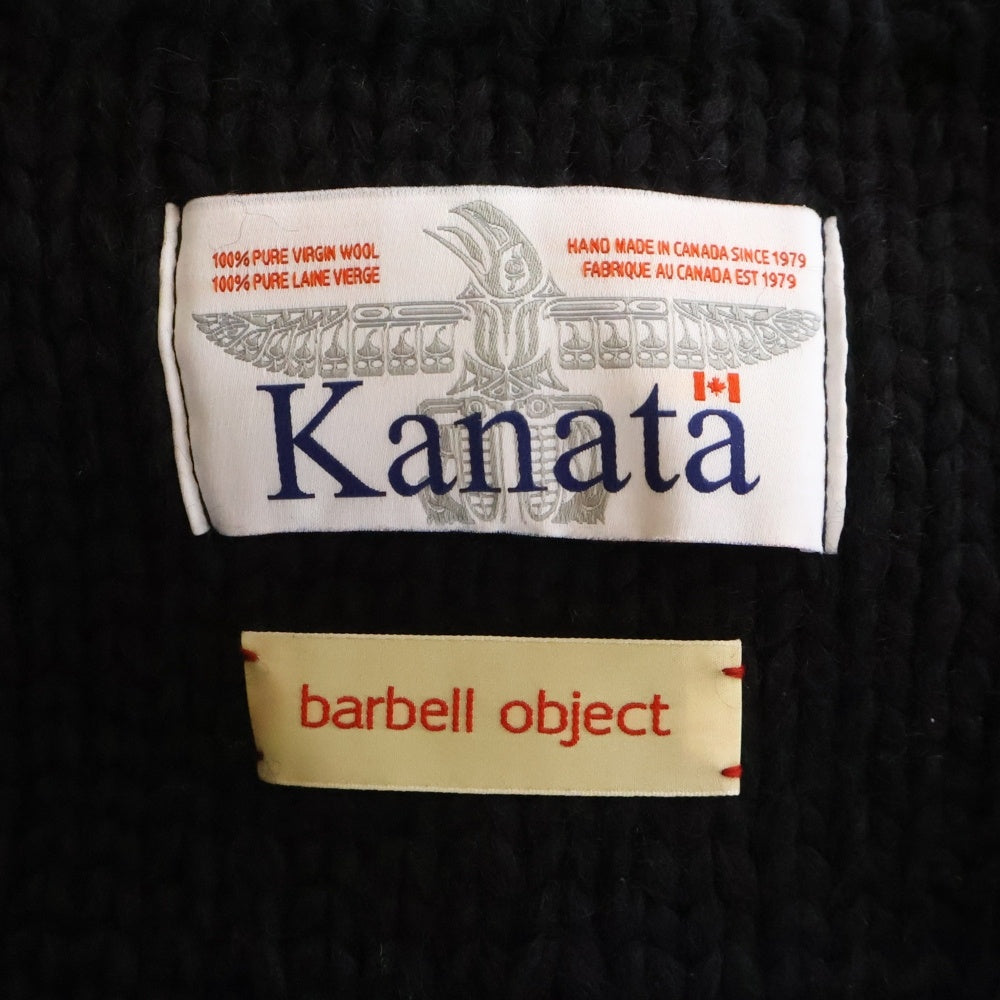 NO BRAND(ノーブランド) barbell object × KANATA bo-24a-kn01 バーベルオブジェクト×カナタ ハイネック ジップアップ ウールニット ジャケット ブラック