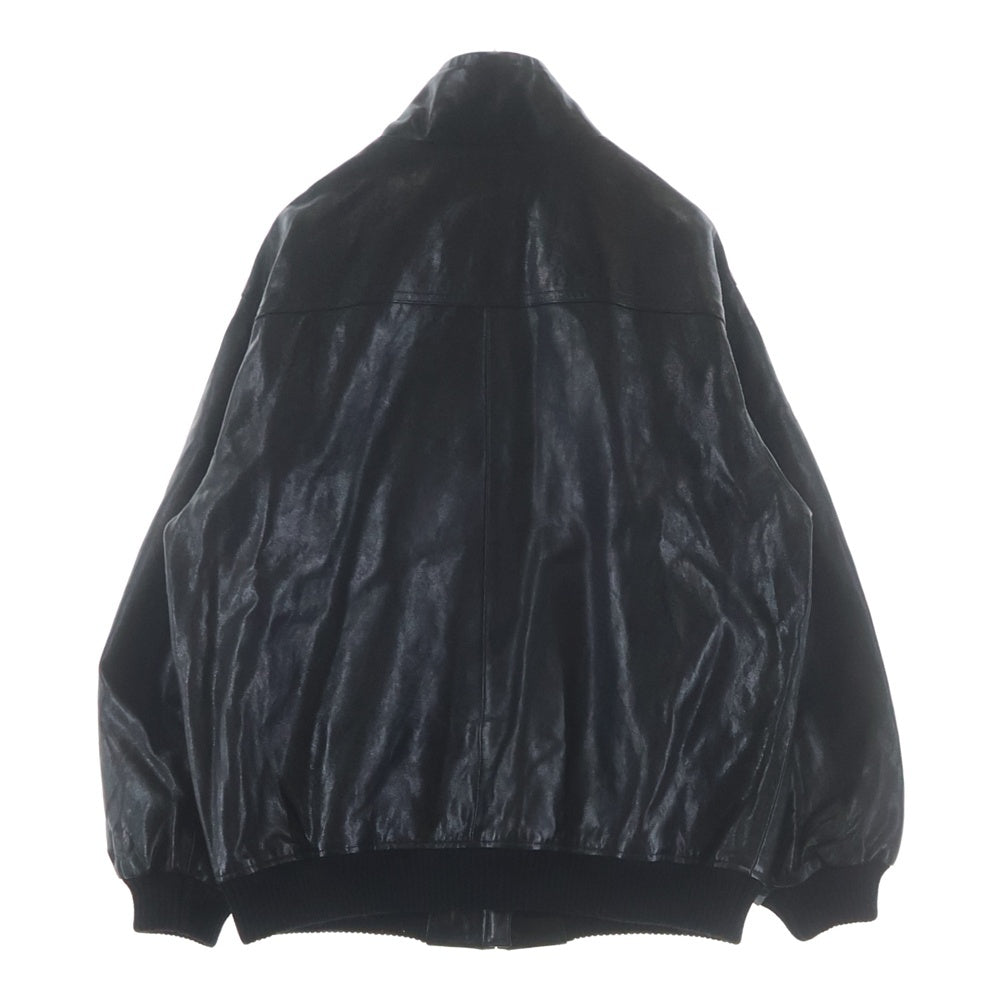 AURALEE(オーラリー) 25AW LAMB LEATHER ZIP BLOUSON A25AB01WX ラムレザー ブルゾンジャケット ブラック