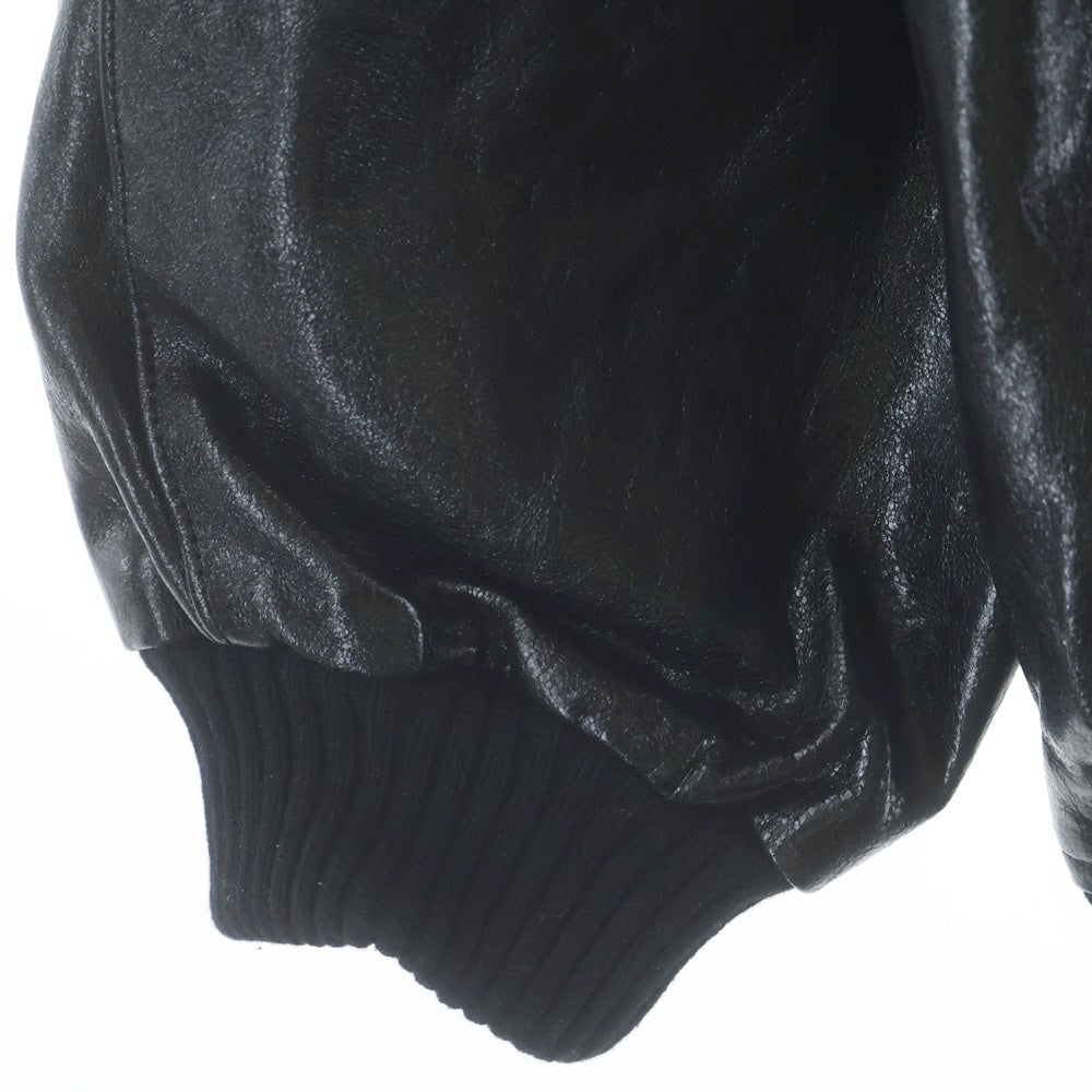 AURALEE(オーラリー) 25AW LAMB LEATHER ZIP BLOUSON A25AB01WX ラムレザー ブルゾンジャケット ブラック