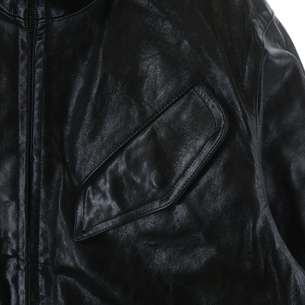 AURALEE(オーラリー) 25AW LAMB LEATHER ZIP BLOUSON A25AB01WX ラムレザー ブルゾンジャケット ブラック