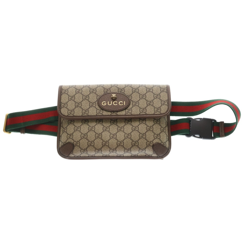 GUCCI(グッチ) GGスプリーム シェリーライン ネオヴィンテージ メタルキャットヘッド付き ショルダーバッグ ベージュ 493930 レディース