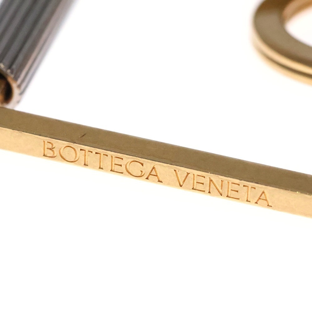 BOTTEGA VENETA(ボッテガヴェネタ) スクエア ロゴ刻印 リング付 キーホルダー ゴールド レディース