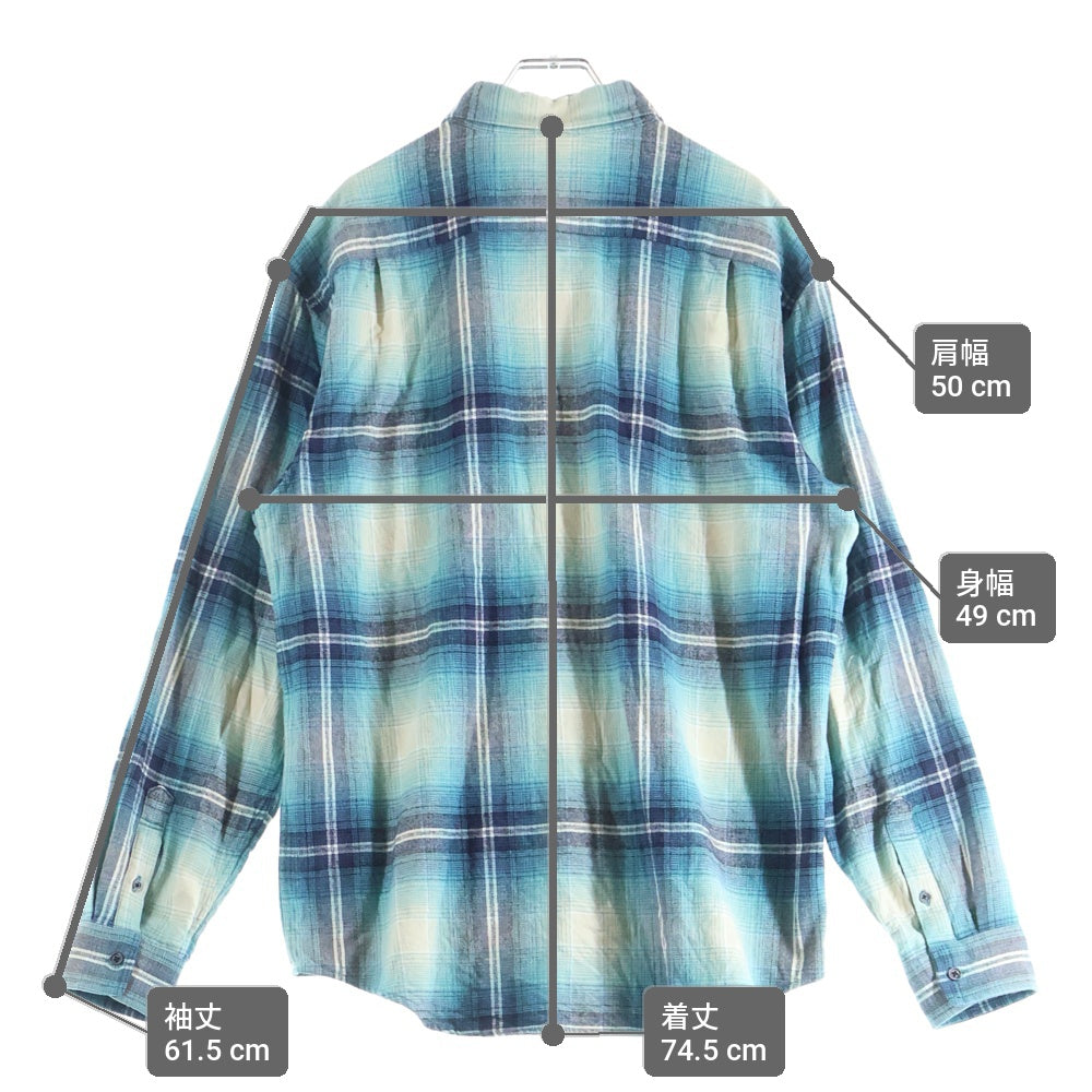 SUPREME(シュプリーム) 23SS Shadow Plaid Flannel Shirt フランネル 長袖シャツ ブルー/ホワイト