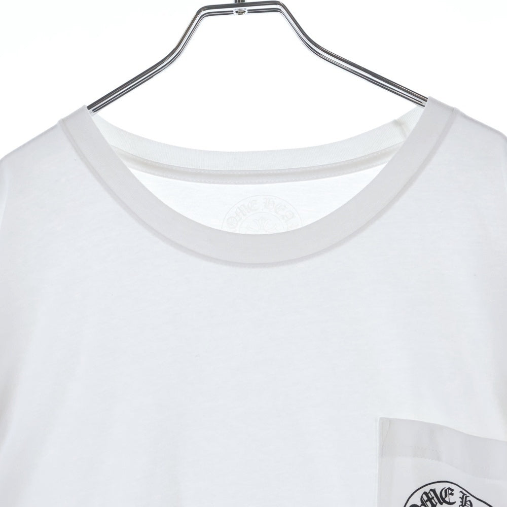 CHROME HEARTS(クロムハーツ) FLRL CRS HORSESHOE L/S バックホースシュー 袖フローラル ロングスリーブ 長袖Tシャツ カットソー ホワイト