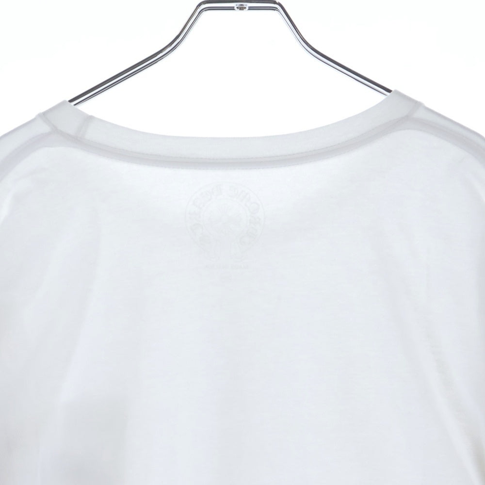 CHROME HEARTS(クロムハーツ) FLRL CRS HORSESHOE L/S バックホースシュー 袖フローラル ロングスリーブ 長袖Tシャツ カットソー ホワイト