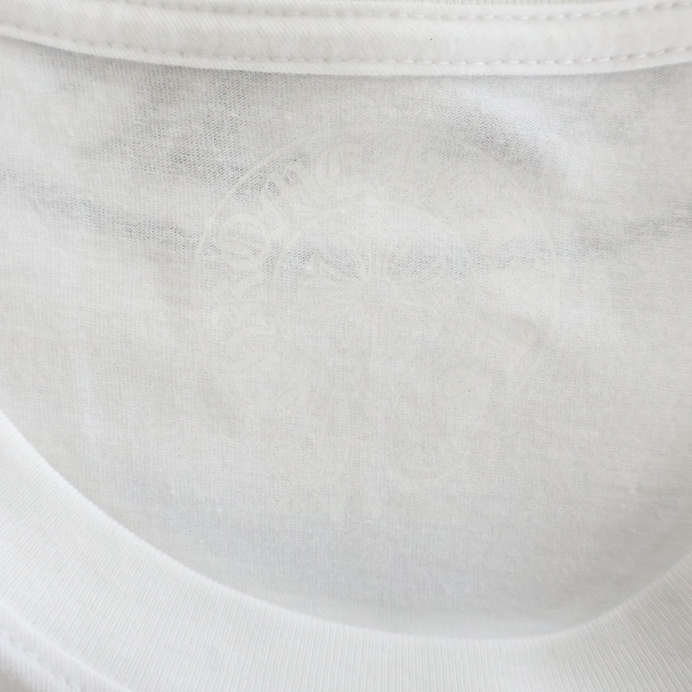 CHROME HEARTS(クロムハーツ) FLRL CRS HORSESHOE L/S バックホースシュー 袖フローラル ロングスリーブ 長袖Tシャツ カットソー ホワイト