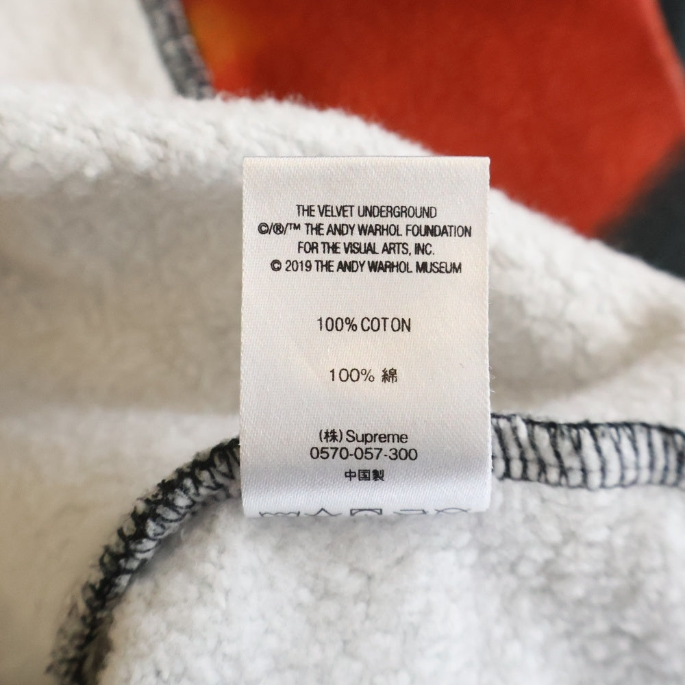 SUPREME(シュプリーム) 19AW The Velvet Underground Nico Hooded Sweatshirt カンガルーポケット ドローストリング フーデッド スウェット パーカー マルチカラー