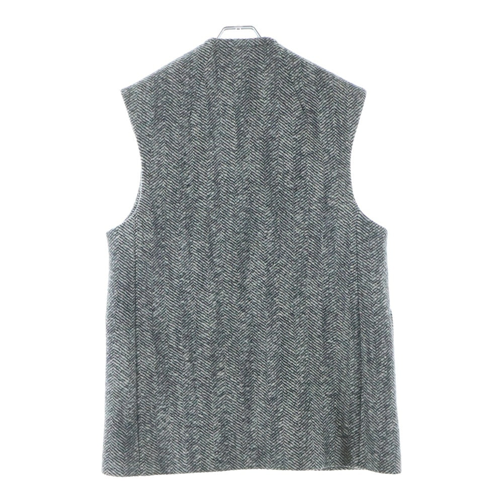 BOTTEGA VENETA(ボッテガヴェネタ) Sleeveless Felted Wool Chevron Coat ノースリーブ ウール コート グレー/ホワイト 744733 V34P0