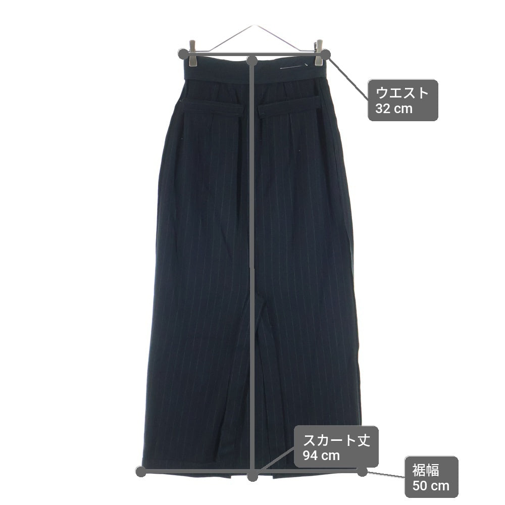 MM6 Maison Margiela(エムエムシックスメゾンマルジェラ) 21AW インサイド アウト ストライプ ロングスカート ブラック S62MA0080 S54219 レディース