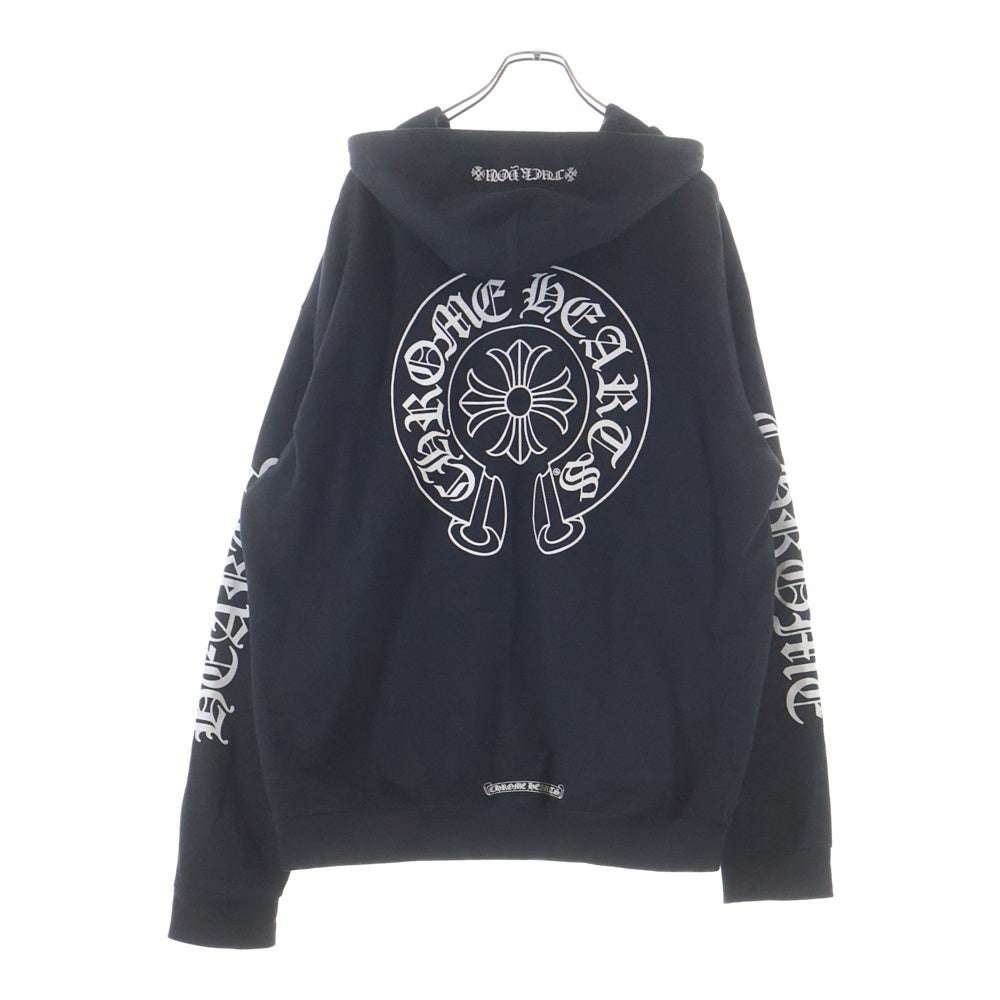CHROME HEARTS(クロムハーツ) SWTSHRT HD ZIP CHプラス総柄バックホースプリントジップパーカー ブラック