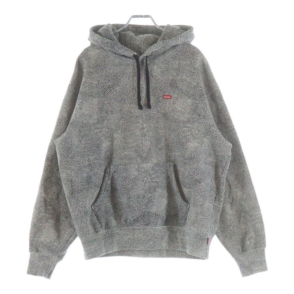 SUPREME(シュプリーム) 25SS Small Box Hooded Sweatshirt Snakeskin スモールボックスロゴ スネークスキン プルオーバーパーカー フーディー ブラック/ホワイト