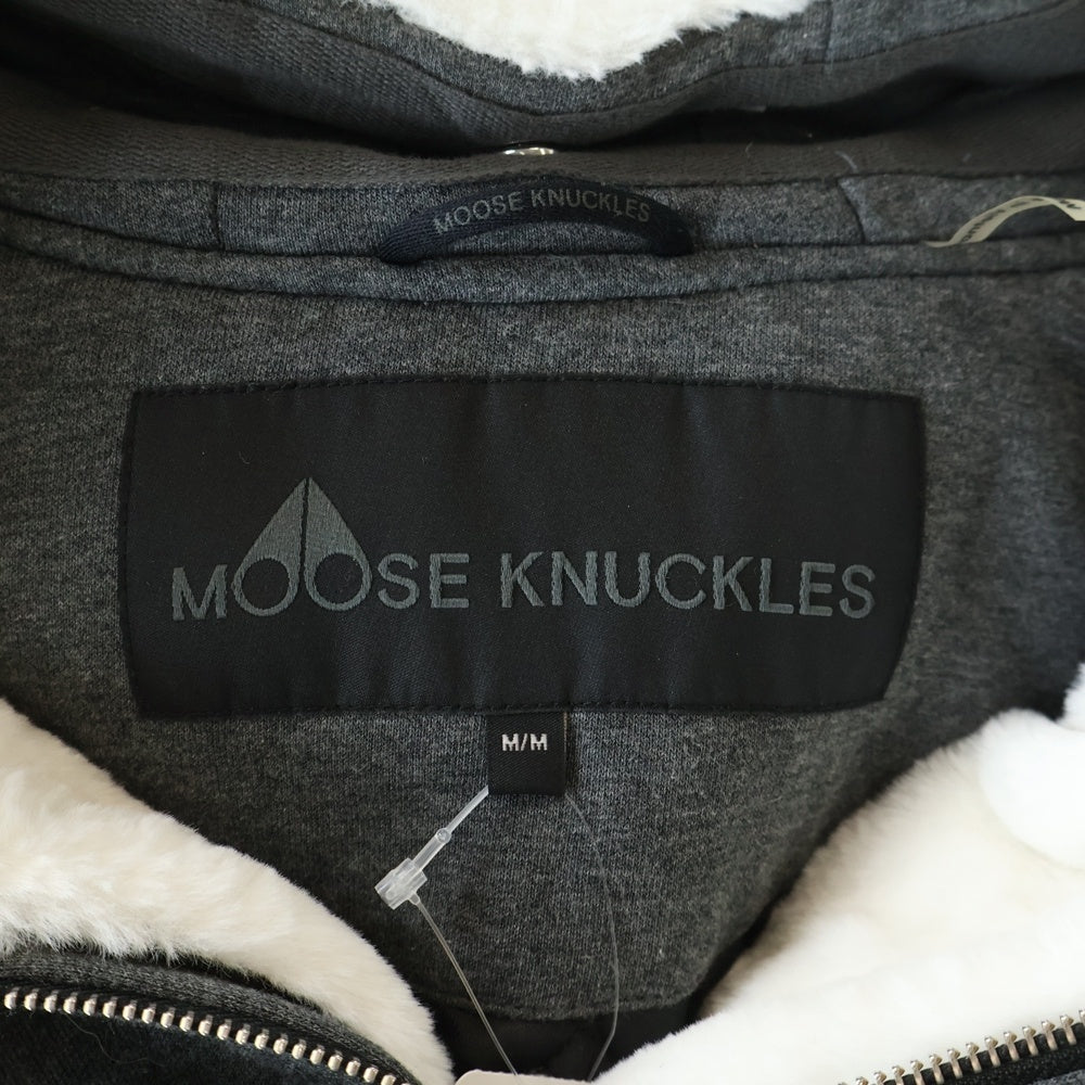 MOOSE KNUCKLES(ムースナックルズ) 裏地キルティング ボアジップアップパーカー ジャケット グレー