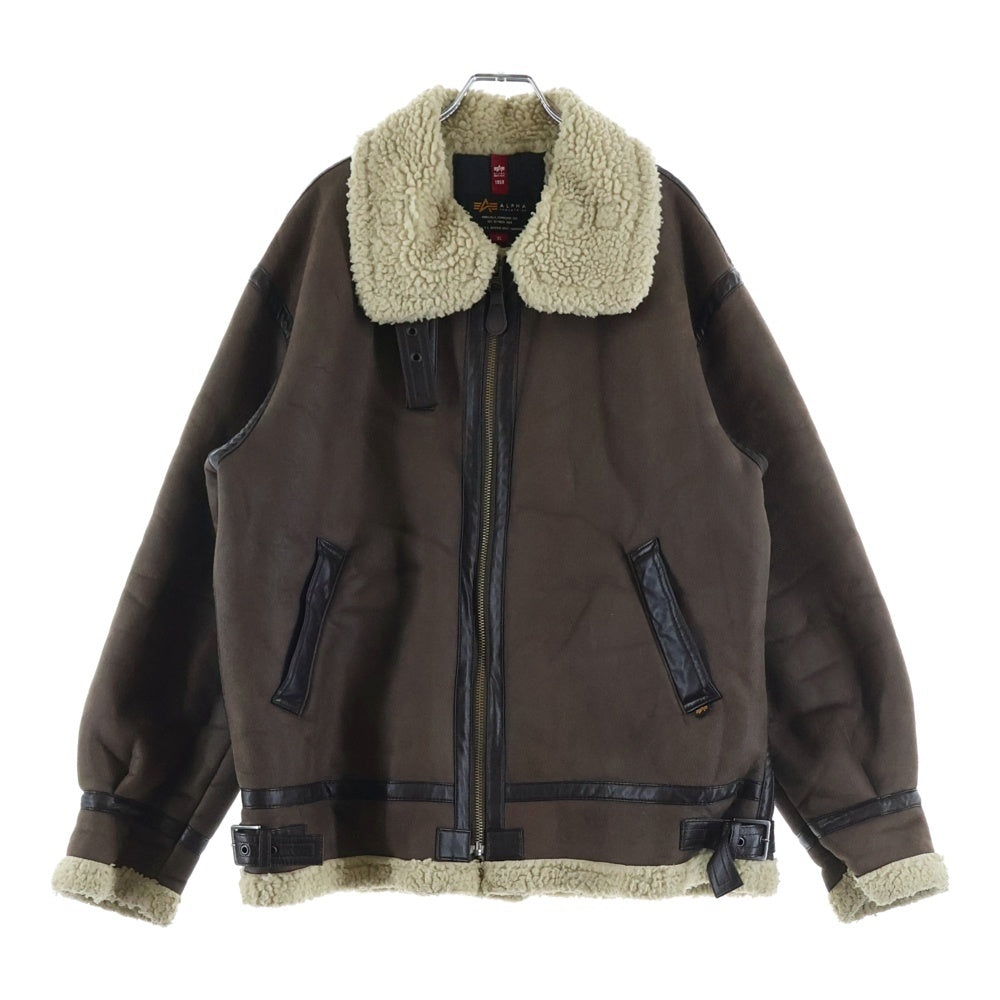 ALPHA INDUSTRIES(アルファ インダストリーズ) B-3 フライトジャケット フェイクムートン ボアジャケット ブラウン TA1548-068