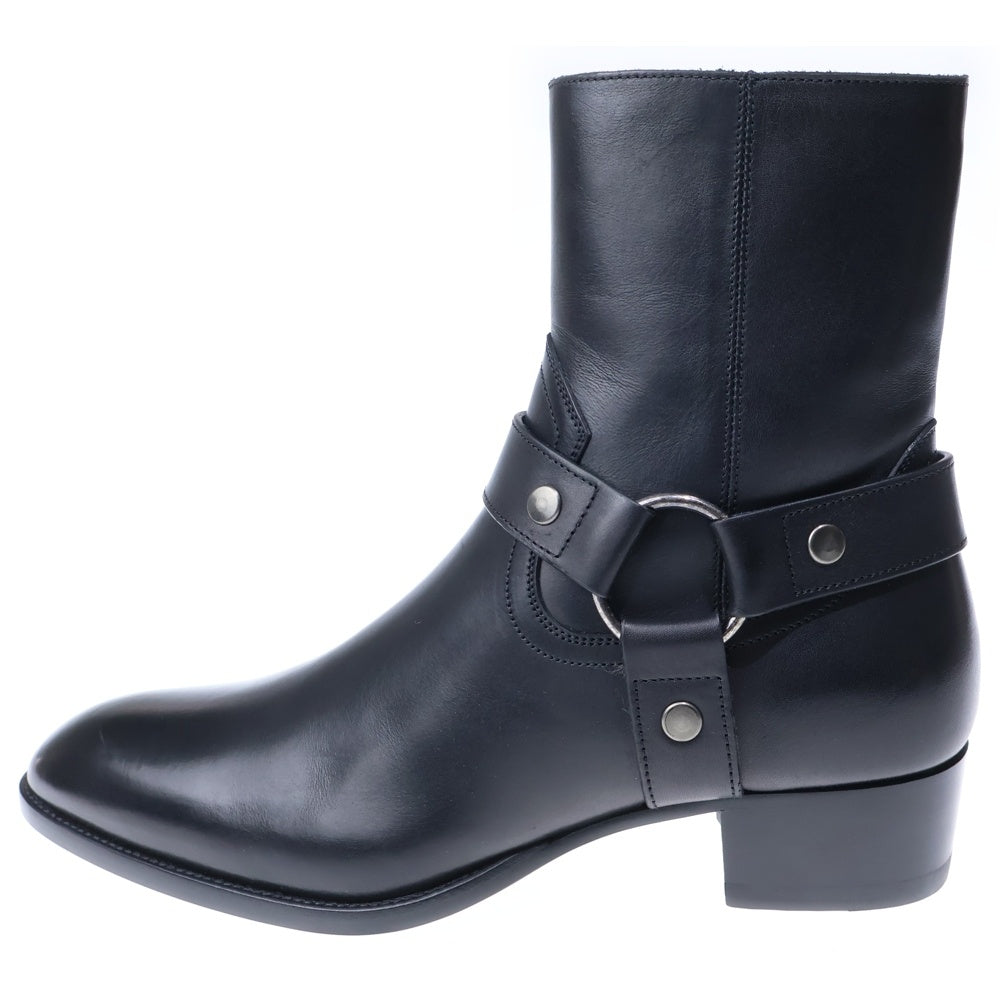 SAINT LAURENT PARIS(サンローランパリ) Wyatt' Harness Boots ワイアット ハーネスリング ヒールブーツ ブラック 681331