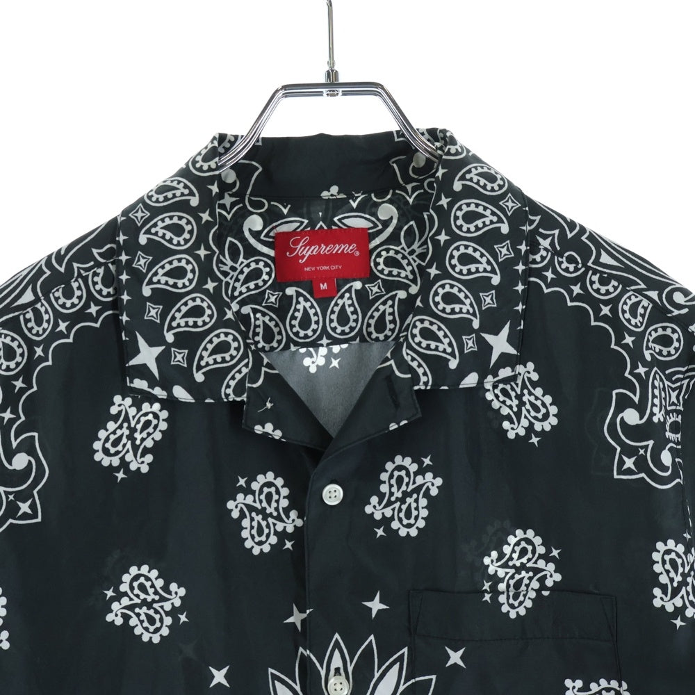 SUPREME(シュプリーム) 21SS Bandana Silk Shirt バンダナ柄 シルク 半袖シャツ ブラック