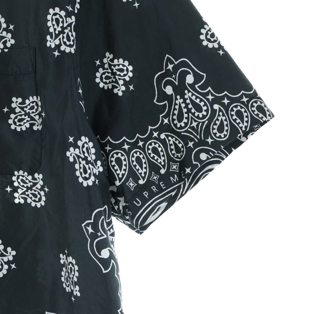 SUPREME(シュプリーム) 21SS Bandana Silk Shirt バンダナ柄 シルク 半袖シャツ ブラック