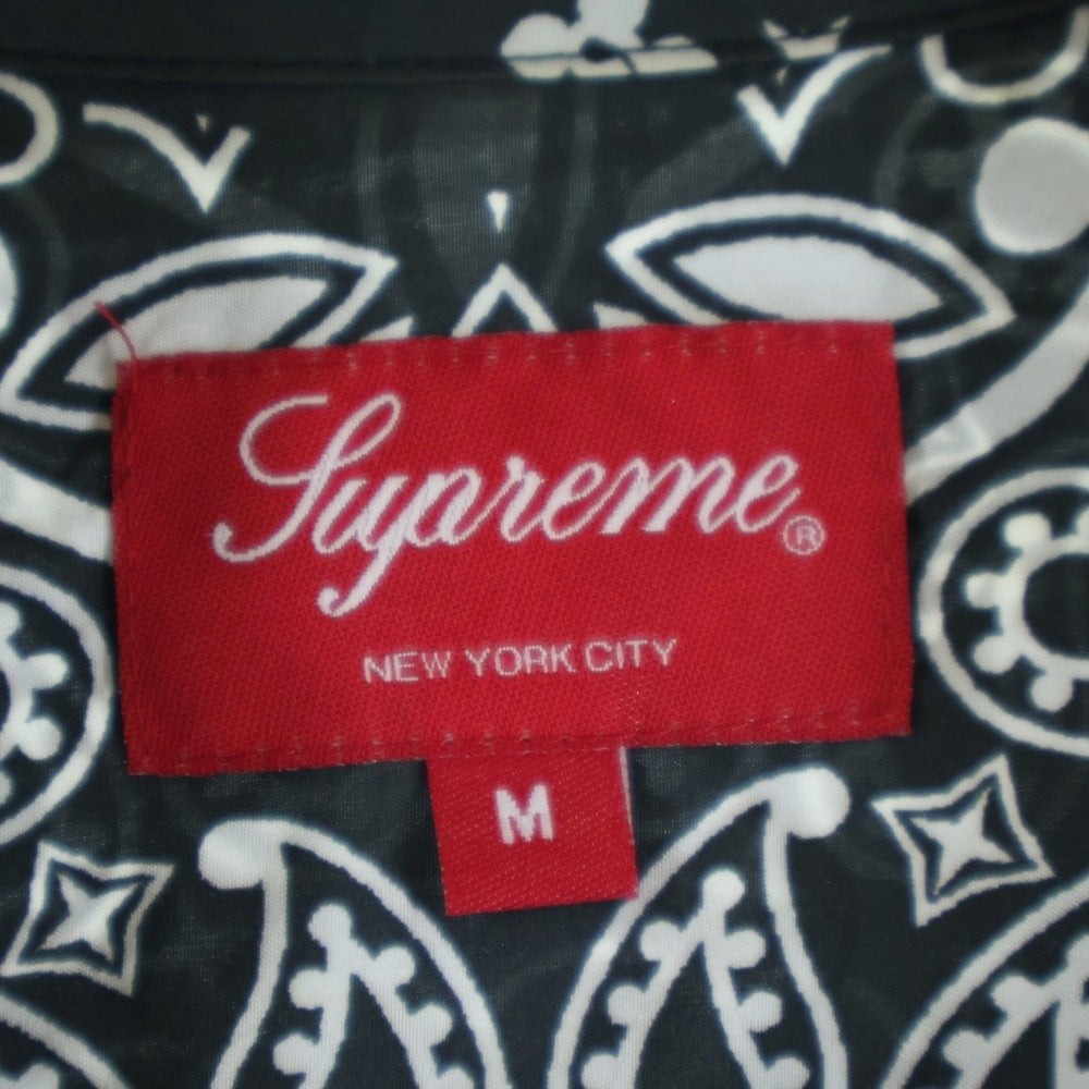 SUPREME(シュプリーム) 21SS Bandana Silk Shirt バンダナ柄 シルク 半袖シャツ ブラック