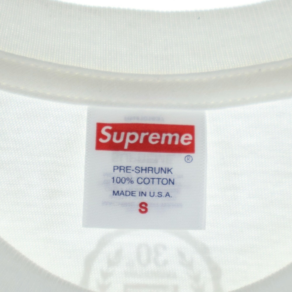 SUPREME(シュプリーム) 24SS 30 Anniversary First S/S Tee 30周年記念 ファースト フロントプリント クルーネック 半袖Tシャツ ホワイト