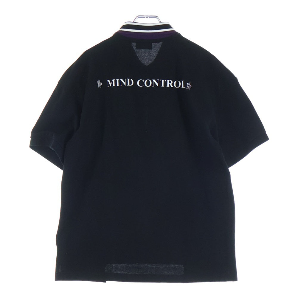MONCLER(モンクレール) 19AW ×Palm Angels MAGLIA POLO MANICA CORTA メタルロゴ ハーフジップ 半袖シャツ ブラック E209L8300080 84556