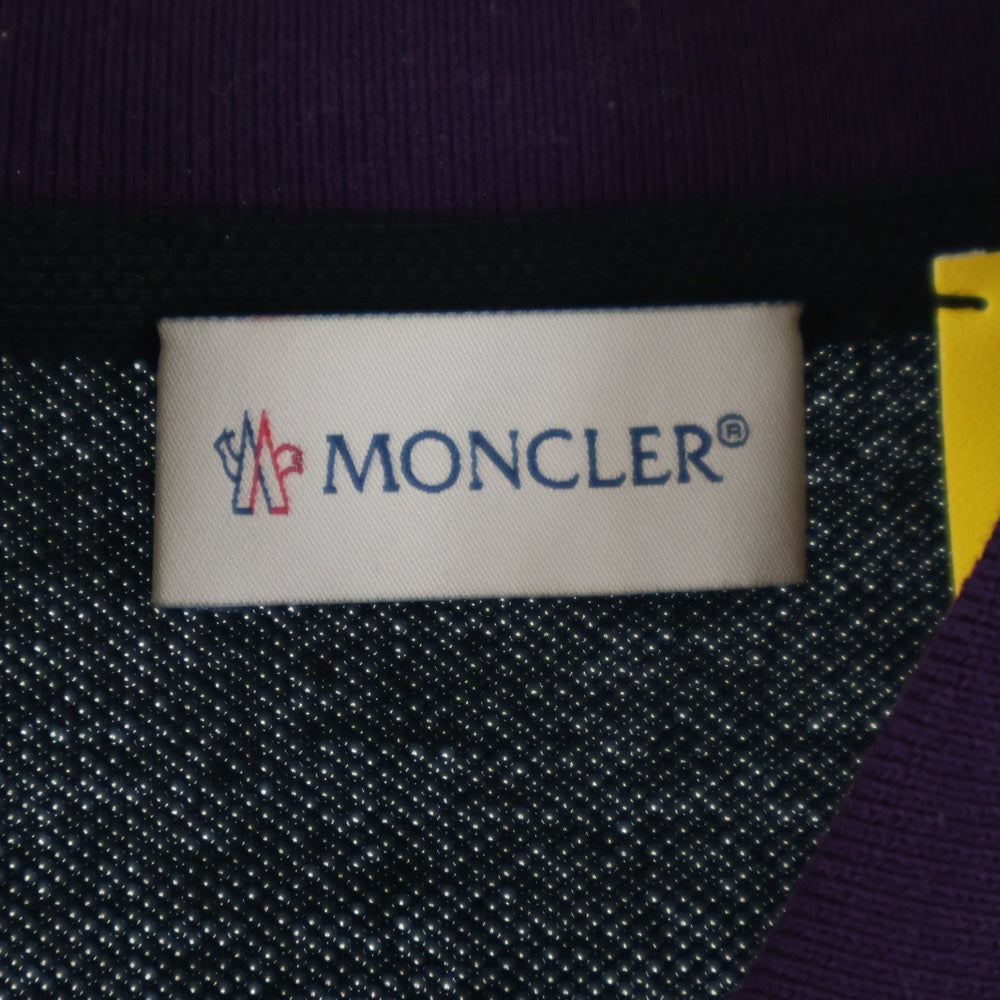 MONCLER(モンクレール) 19AW ×Palm Angels MAGLIA POLO MANICA CORTA メタルロゴ ハーフジップ 半袖シャツ ブラック E209L8300080 84556