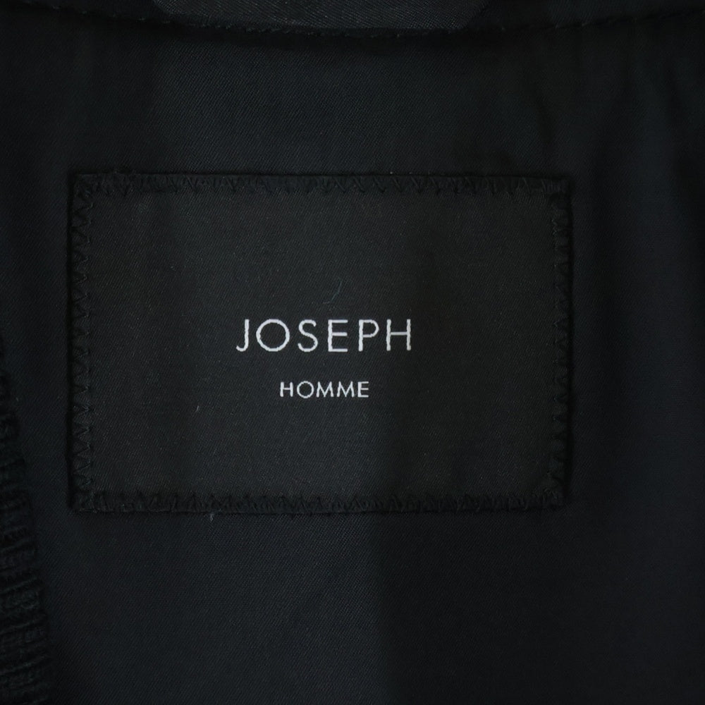 JOSEPH HOMME(ジョセフオム) レザーブロックブークレ ダブルジップアップブルゾンジャケット ブラック/グレー KRJHCW0406