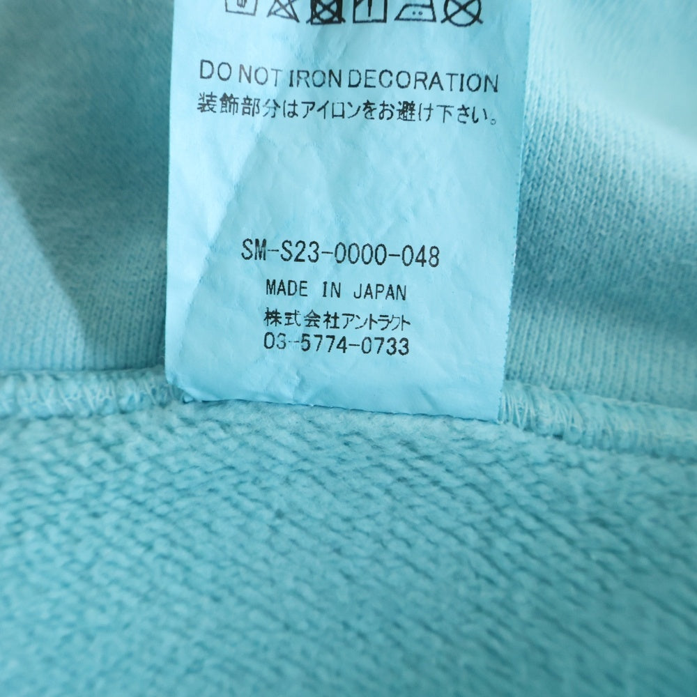SAINT MICHAEL(セントマイケル) 23SS SAINT フロントロゴプリント プルオーバー スウェットパーカー フーディ ライトブルー SM-S23-0000-048