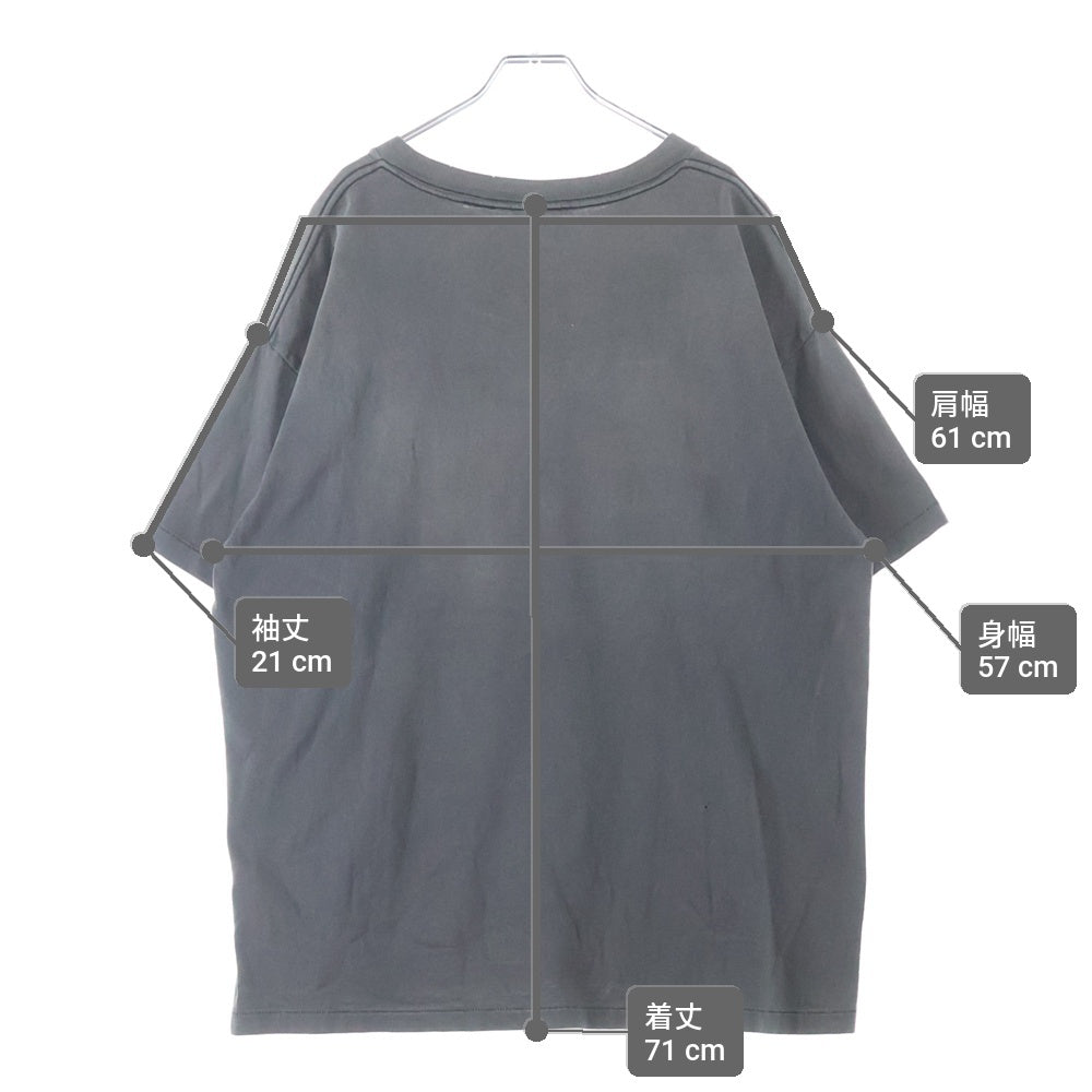 SAINT MICHAEL(セントマイケル) 23SS ST SYSTEM S/S Tee フロントプリント クルーネック 半袖Tシャツ チャコールグレー SM-S23-0000-006