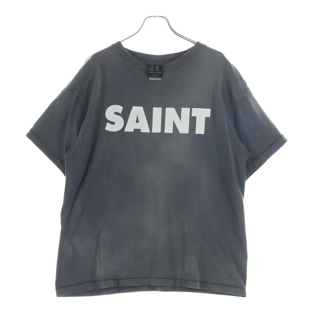 SAINT MICHAEL(セントマイケル) 23AW 1st drop Confidence S/S Tee フロントロゴプリント クルーネック 半袖Tシャツ チャコールグレー SM-A23-0000-003