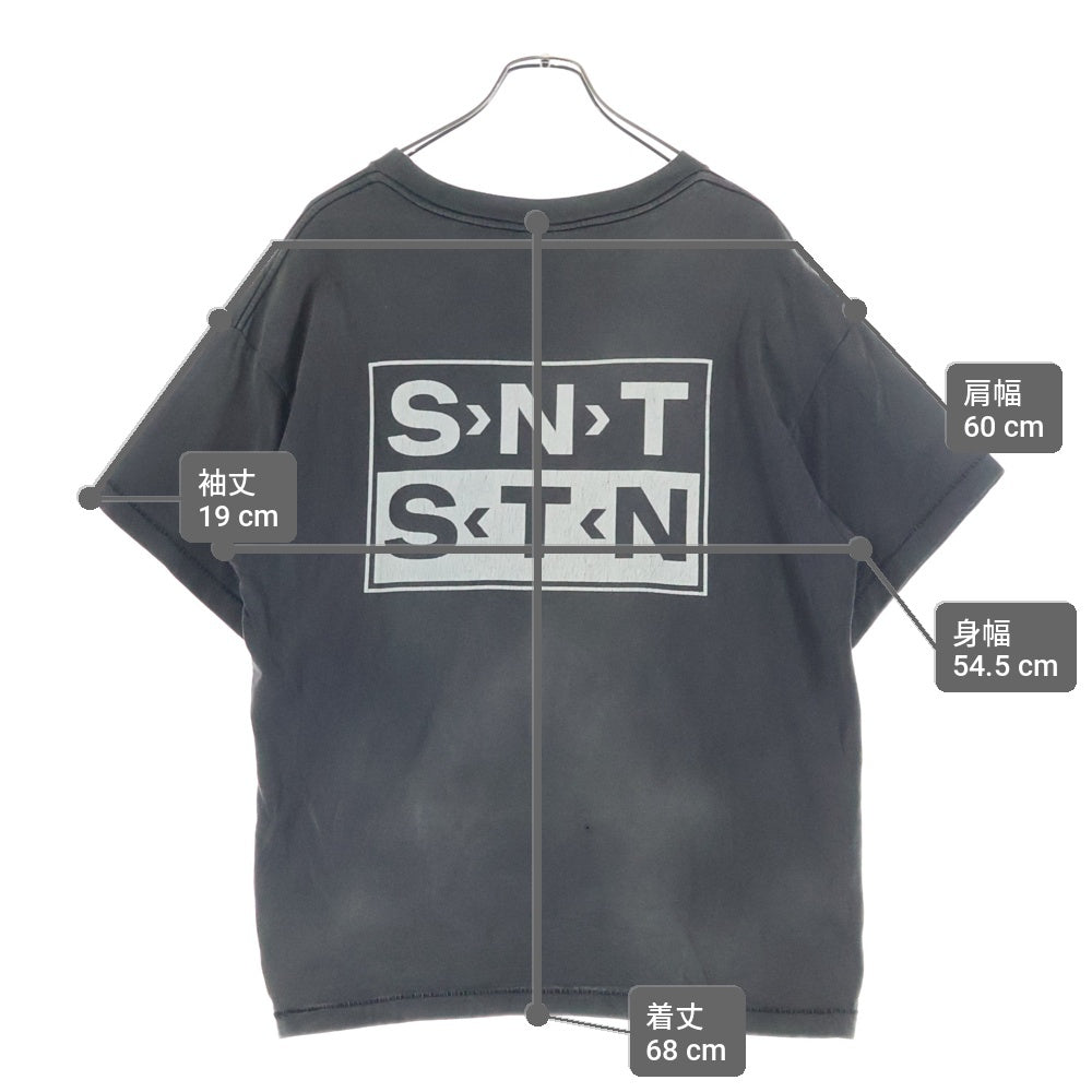 SAINT MICHAEL(セントマイケル) 23AW 1st drop Confidence S/S Tee フロントロゴプリント クルーネック 半袖Tシャツ チャコールグレー SM-A23-0000-003