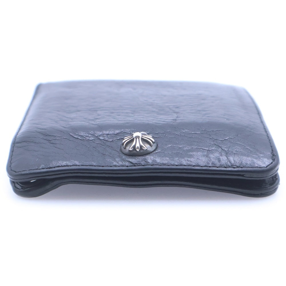 CHROME HEARTS(クロムハーツ) 1SNAP 1スナップ クロス ボールボタン レザーウォレット 財布 ブラック