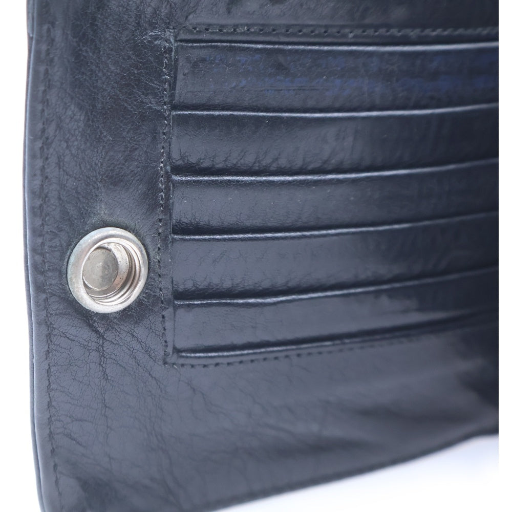 CHROME HEARTS(クロムハーツ) 1SNAP 1スナップ クロス ボールボタン レザーウォレット 財布 ブラック